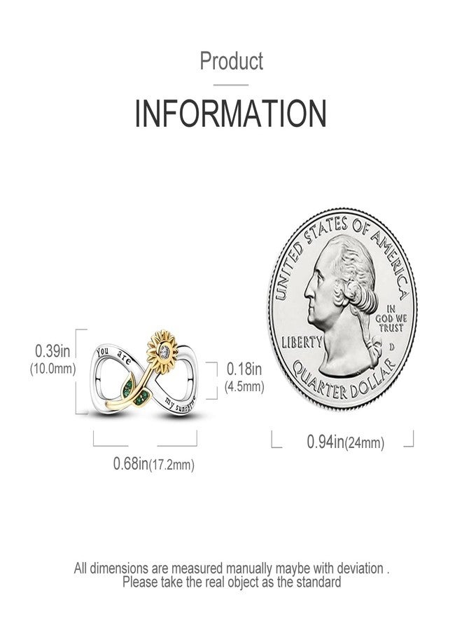NARMO Charms for Bracelets 925 Sterling Silver Infinity Love Charm Sunflower Charms Jewelry Gifts for Women - Image 4